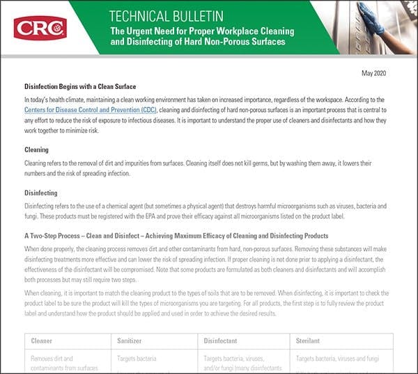 crc-industries-offers-technical-bulletin-on-proper-workplace-cleaning