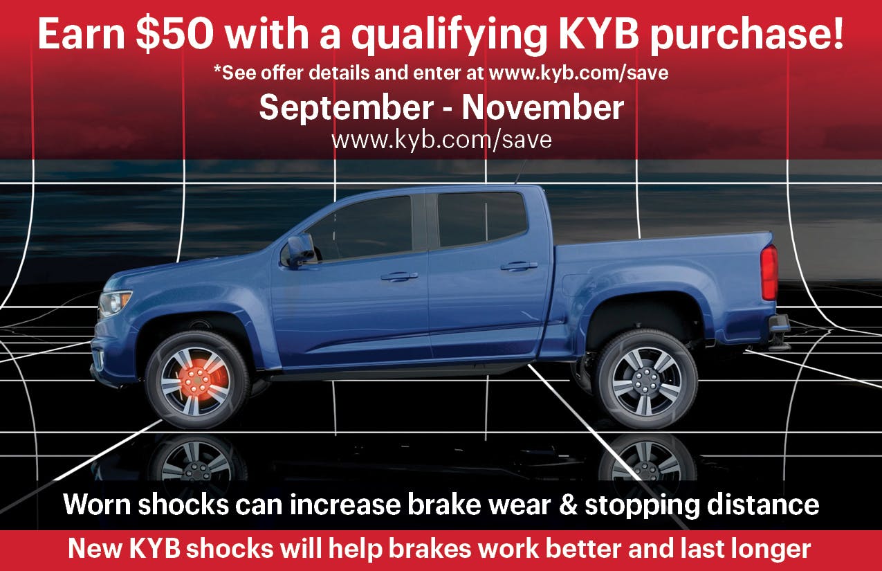 The KYB Fall Maintenace promotion will run from Sept. 1 through Nov. 30.