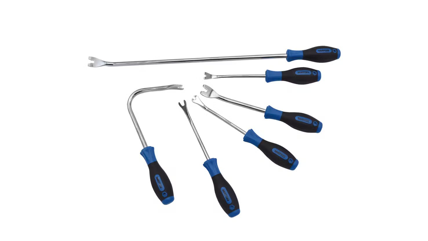 The set includes tools needed for various interior work from panels and clips to trim, plastic fasteners, dashboards and consoles.