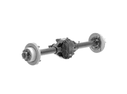 The axle contains four-inch tubes with 5/8-inch wall thickness and Spicer 40 spline nickel, chromoly steel axle shafts. The axle contains four-inch tubes with 5/8-inch wall thickness and Spicer 40 spline nickel, chromoly steel axle shafts.