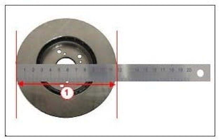 Measure the front brake rotor outer diameter to obtain the correct updated brake pads.