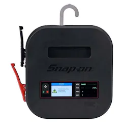 The Snap-on Bench Top Battery Charger Plus EEBC30A12V is housed in a rugged yet compact design with storage for the power cord and charging cables. The Snap-on Bench Top Battery Charger Plus EEBC30A12V is housed in a rugged yet compact design with storage for the power cord and charging cables.