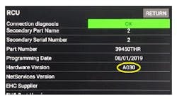 Example of screen showing A030. Example of screen showing A030.