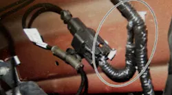 Remove the tape and convolute around the take-out to connector C1668 and C1669.