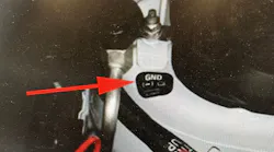 Install a ground point label as shown. This will provide a ground location for future jump starts.