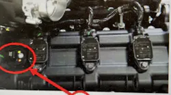 Location of Bank 1 cam sensor.