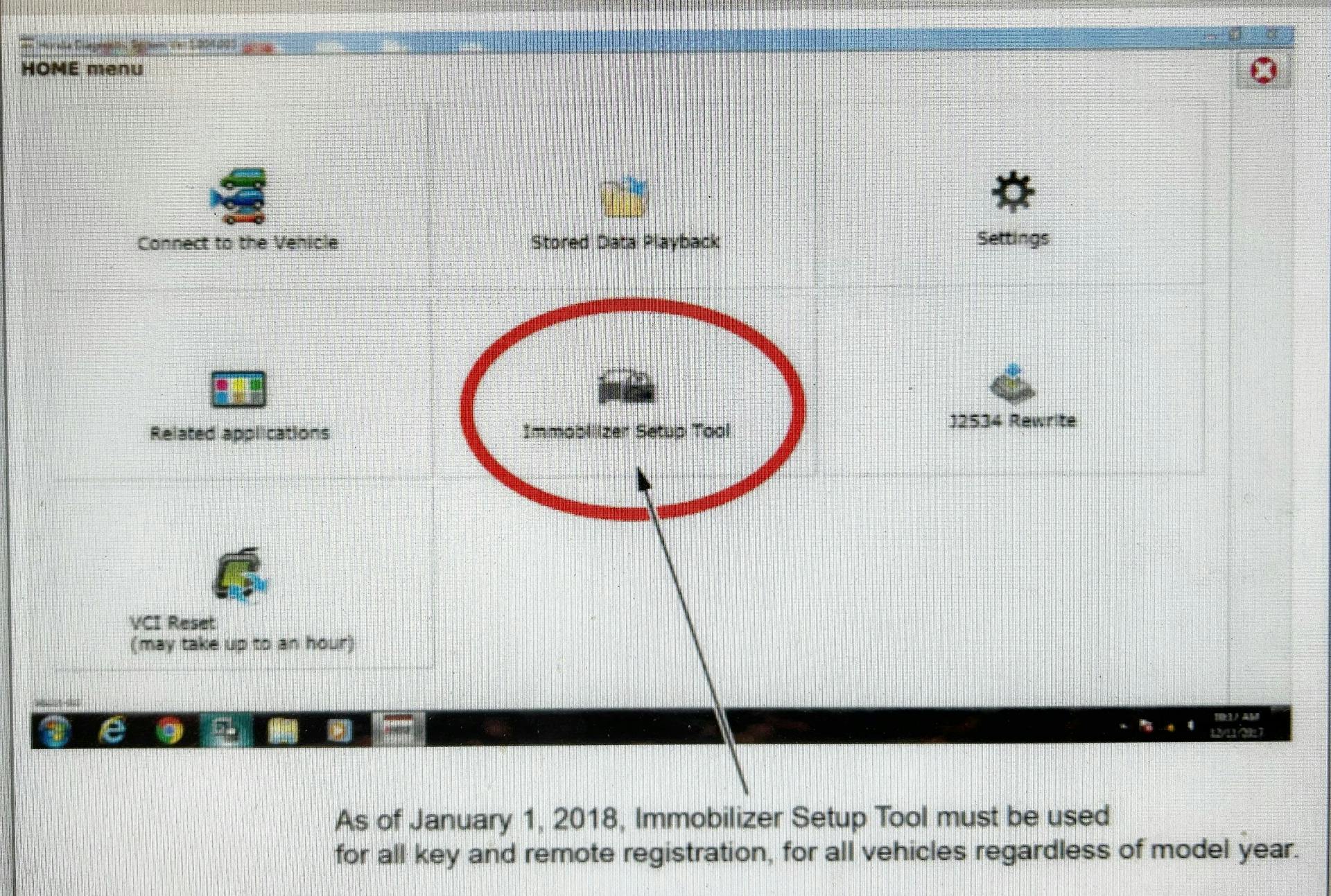 Immobilizer functions are now available on the i-HDS home menu. The immobilizer Setup Tool must be used for all key and remote registration for all vehicles regardless of model year.