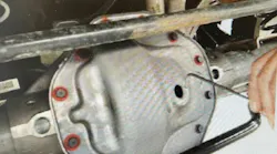 Example of bent wire to check fluid level.
