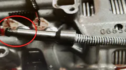 Inspect for a bent rod.