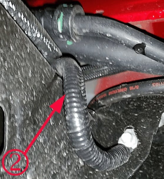 Remove the tape from the conduit leading to G400 between the main harness and the ground lug and inspect for water intrusion.