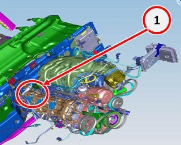 Engine harness repair location.