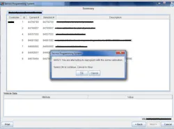 If the Same Calibration/Software warning is noted on the SPS screen, select OK and follow the screen instructions.