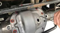 Rear axle oil inspection.