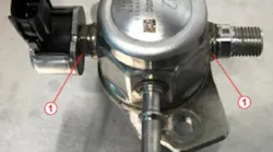 Example of fuel odor locations.