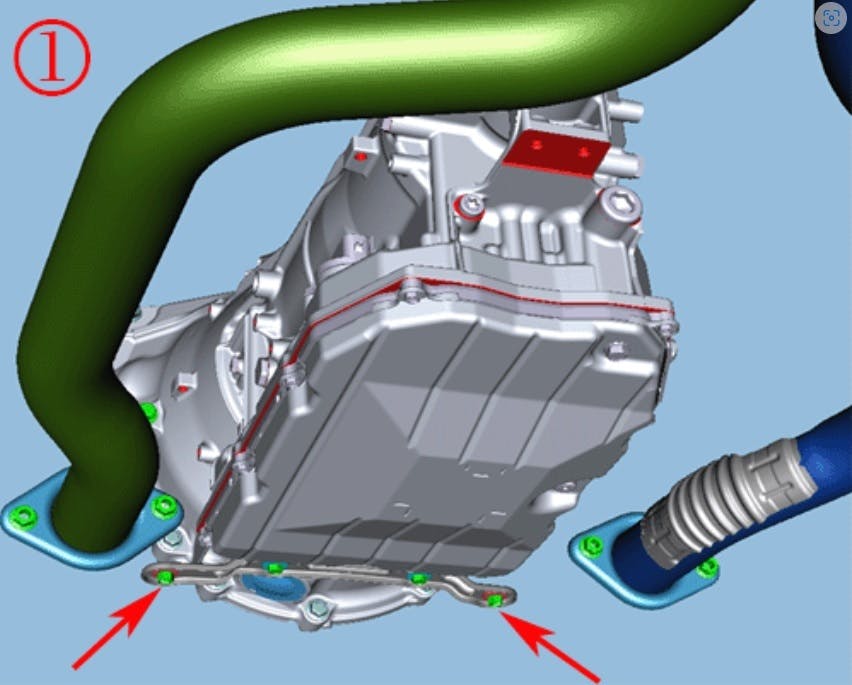 Example of nut locations on manual transmission.