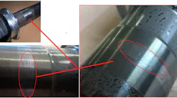 Example of rough axle shaft finish.