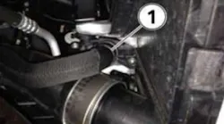 Example of the softer rubber outflow hose location.