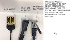 Fig. 1: Attempting to obtain a secondary ignition waveform can present a real challenge using a secondary KV probe. (All photos by author)