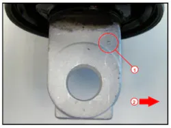Example of right side. Again, the dot faces forward.