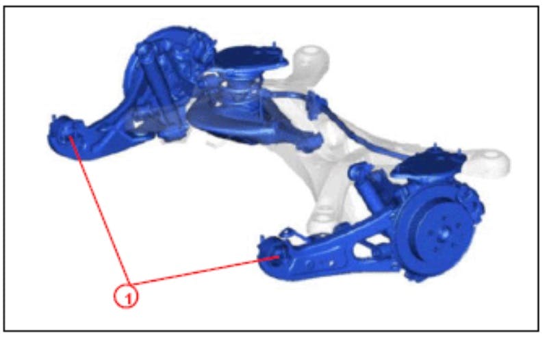 Toyota offers rear trailing arm assemblies for the Highlander featuring upgraded bushings.