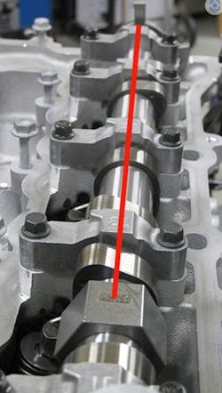 Overall view of showing small reluctor ring tang in line with the matrix mark. Overall view of showing small reluctor ring tang in line with the matrix mark.