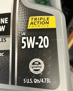 Example of Mobil 1 oil 5W-20 specified for 2020 Ford F-150 5.0L.
