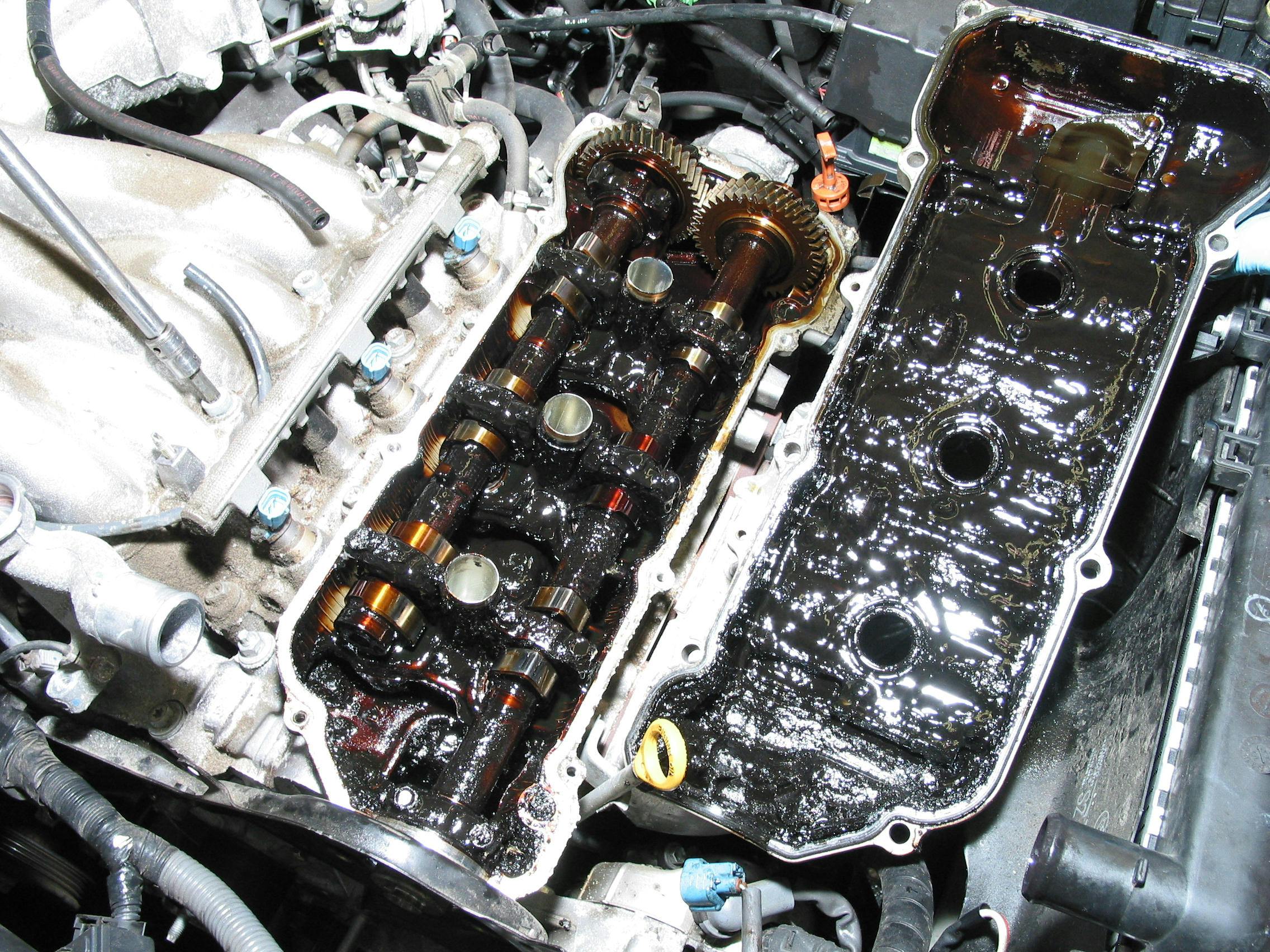 Ignoring oil change intervals can certainly result in issues such as sludge buildup, but this can also result from using the incorrect oil formulation.