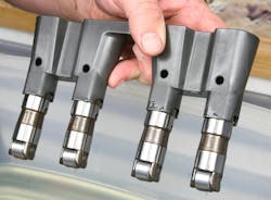 The use of roller lifters reduces friction between cam lobes and lifters, allowing the use of thinner viscosity oil for cold startup. This also reduces the need for certain friction modifiers that would otherwise be needed as part of the oil’s makeup for flat-tappet cams. The use of roller lifters reduces friction between cam lobes and lifters, allowing the use of thinner viscosity oil for cold startup. This also reduces the need for certain friction modifiers that would otherwise be needed as part of the oil’s makeup for flat-tappet cams.