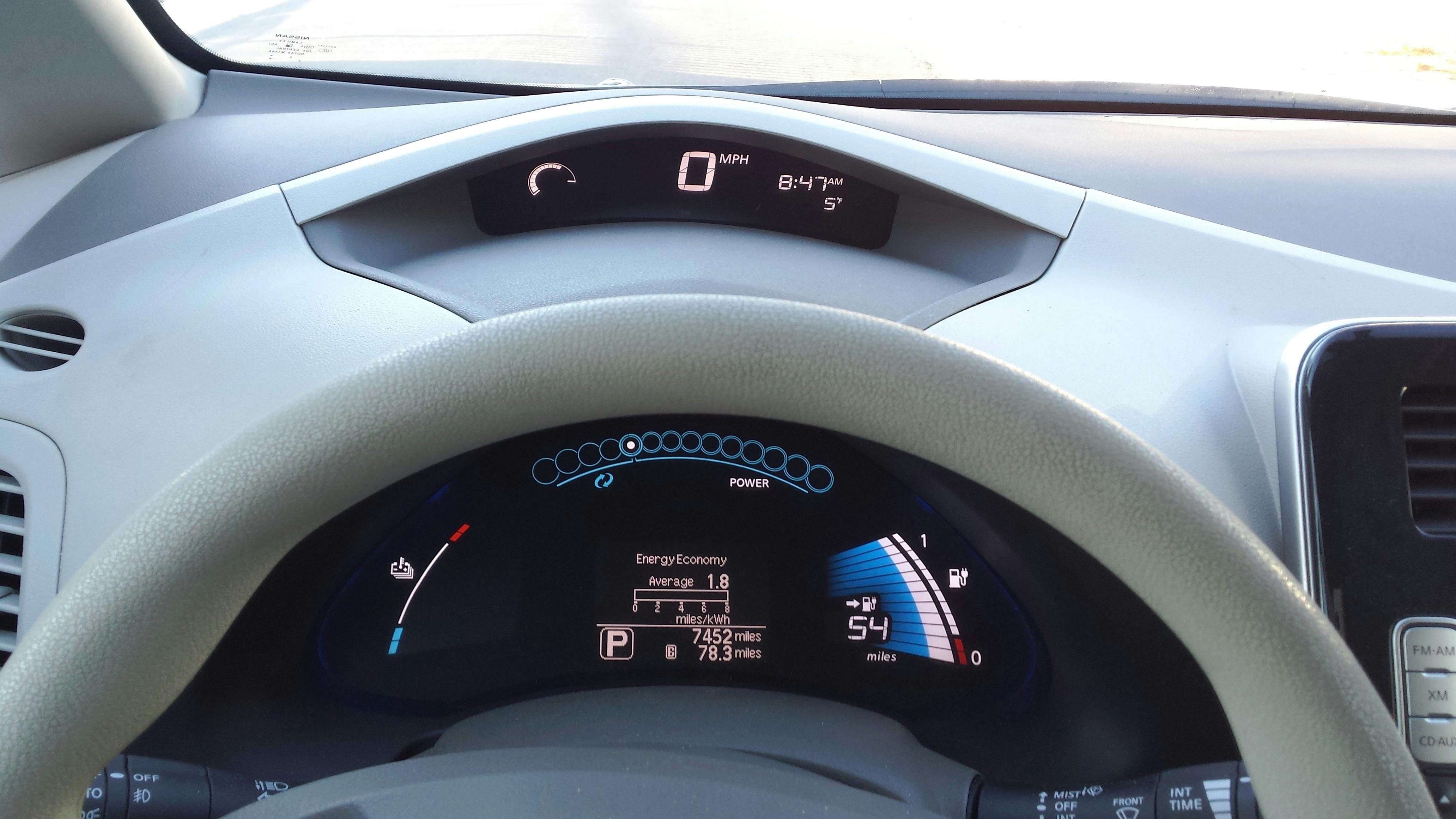 A no-READY light on a Nissan Leaf (simulated).