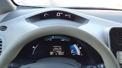 A no-READY light on a Nissan Leaf (simulated). A no-READY light on a Nissan Leaf (simulated).