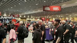 Distributors arriving on the show floor the first morning of the tool fair. Distributors arriving on the show floor the first morning of the tool fair.