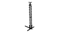 a black metal wrench support stand with a metal T base a black metal wrench support stand with a metal T base