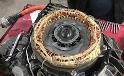 Figure 1 - A three-phase motor inside a 2019 Honda Accord HEV transmission. Figure 1 - A three-phase motor inside a 2019 Honda Accord HEV transmission.