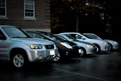 Figure 2 - The five HEVs for sale in 2005. Honda Insight shown at center. Figure 2 - The five HEVs for sale in 2005. Honda Insight shown at center.