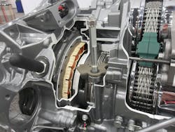 Figure 3 - A CVT transmission with integrated three-phase motor. Figure 3 - A CVT transmission with integrated three-phase motor.