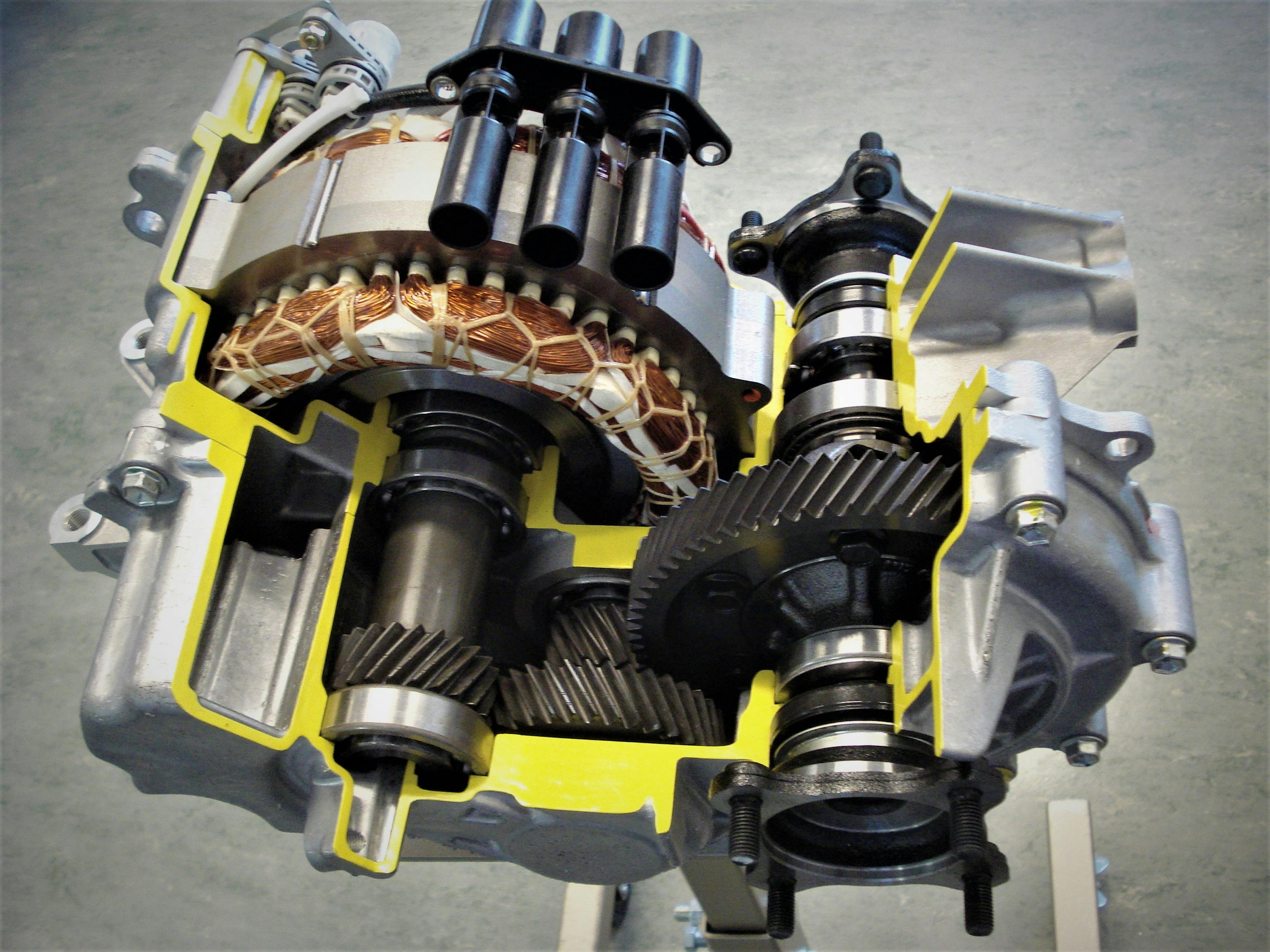 Figure 5 - Cutaway of the electric rear drive unit. Toyota design.