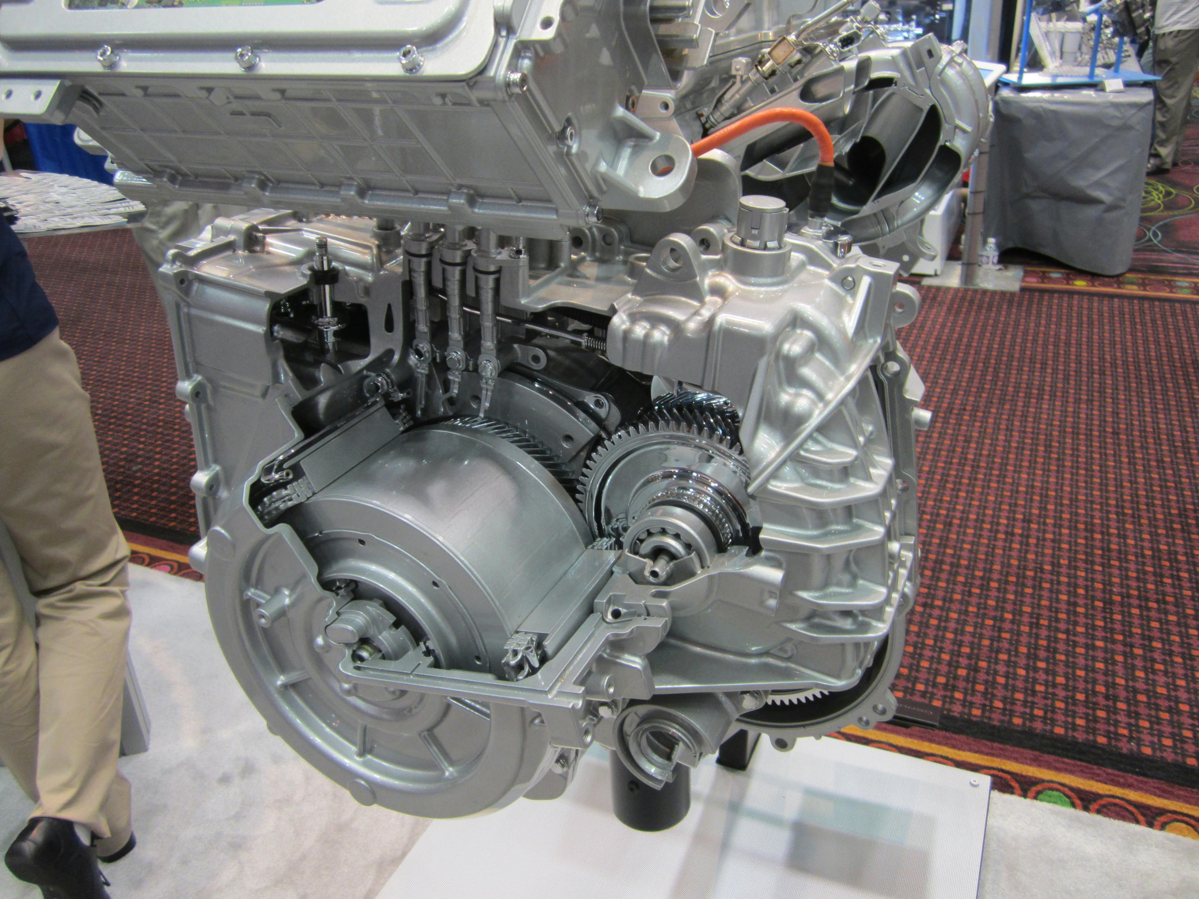 Figure 6 - Chevy Volt cutaway transmission on display at SAE congress in Detroit.