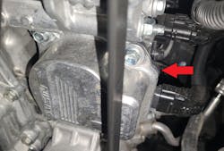 This is the electric water pump, mounted to the block just above the AC compressor. The mapped thermostat is mounted to the back of the water pump (out of view). This is the electric water pump, mounted to the block just above the AC compressor. The mapped thermostat is mounted to the back of the water pump (out of view).