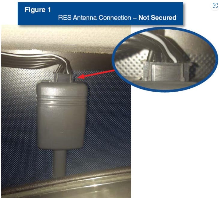 Example of RES connection not fully seated.