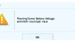Battery voltage must be at least 12 volts prior to performing the update.