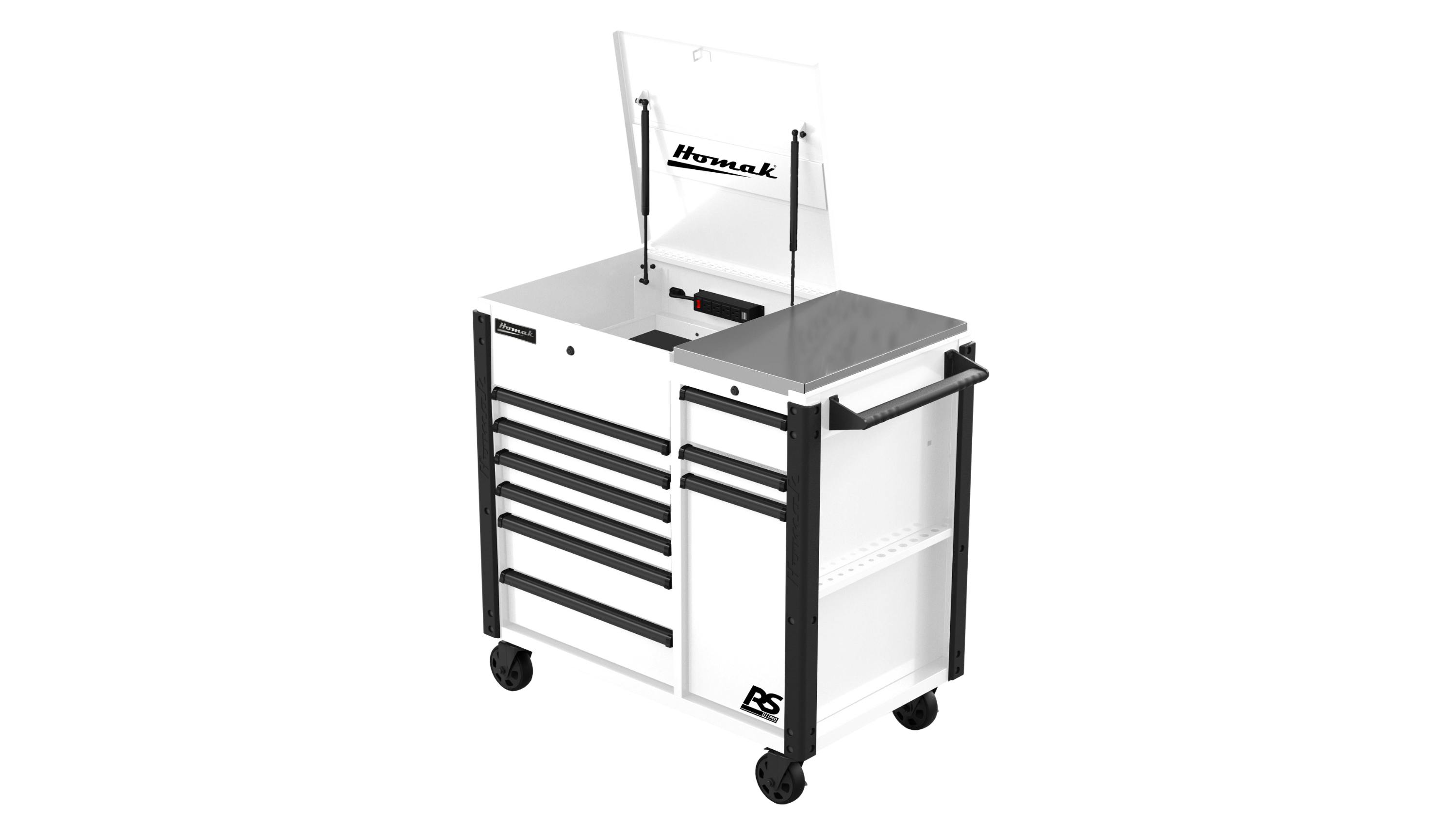 Homak Manufacturing 44' RS PRO 9-Drawer Power Cart, No. WH06044090