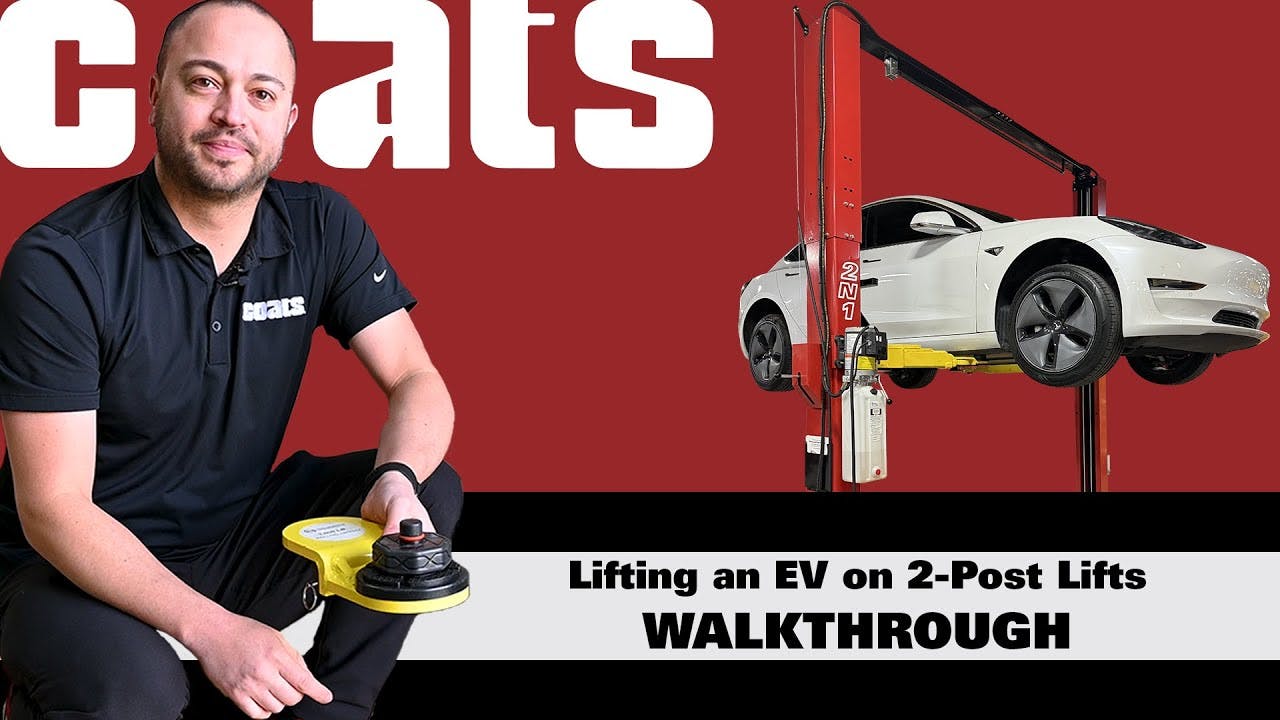 Lifting an Electric Vehicle on 2-Post Lifts