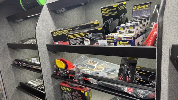 ISN Tool Expo 2024 featured a display tool truck filled with new shelves, magnetic rails, and a variety of products.