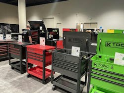 K-Tool International, which celebrated its 40th anniversary during the show, displayed a number of toolboxes. K-Tool International, which celebrated its 40th anniversary during the show, displayed a number of toolboxes.