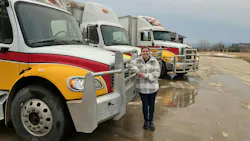 Effertz's truck is a 24' wide body 2015 Freightliner from DNJ.