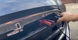 Tesla front starting points for jump-starting. Tesla front starting points for jump-starting.