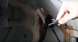 Note: These wires are only for use in opening the hood when the LV battery is depleted. They should not be used to charge or jump-start the LV battery. Note: These wires are only for use in opening the hood when the LV battery is depleted. They should not be used to charge or jump-start the LV battery.