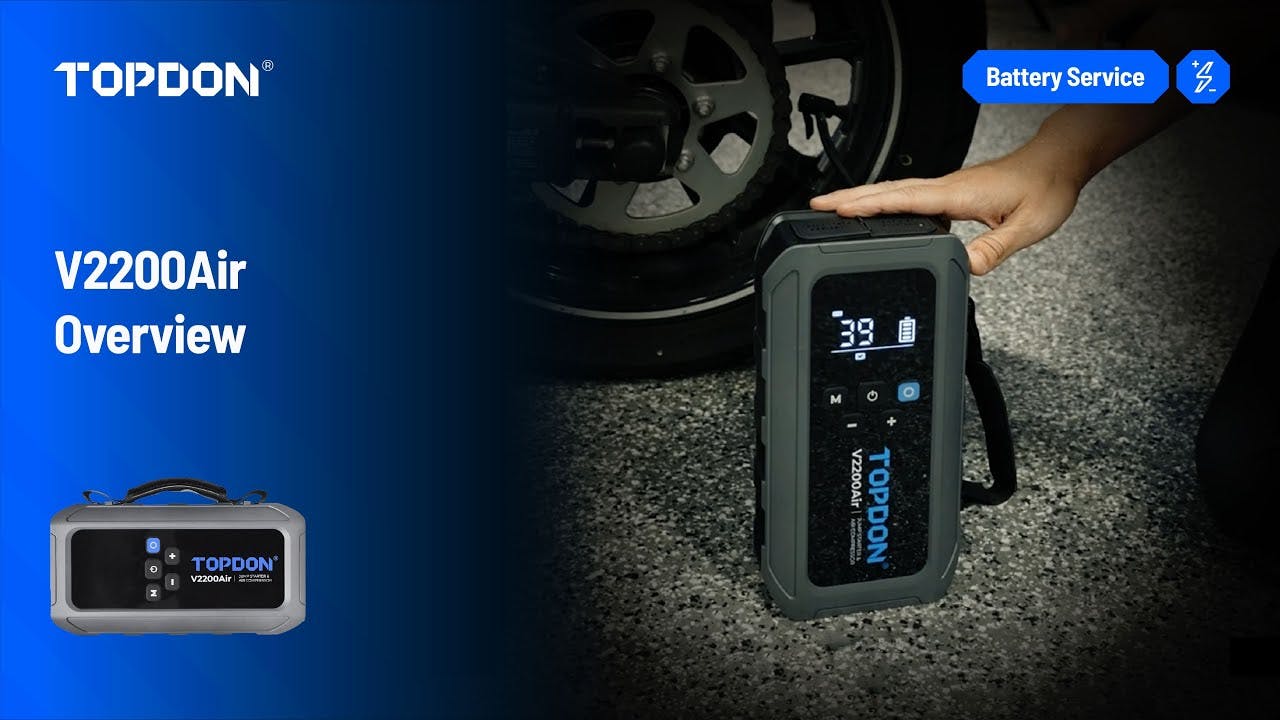 TOPDON V2200Air Overview| 2-In-1 Jump Starter and Tire Inflator
