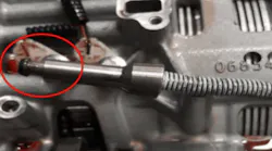 Inspect the park pawl actuator for damage/bend/incomplete travel.