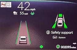 This dashboard image from a 2024 Honda Accord shows that the lane keep system has sufficient data from the front-facing camera. The system is functional and working as you can tell by looking at the green lane sides and the green steering wheel icon for the little lane keep. This dashboard image from a 2024 Honda Accord shows that the lane keep system has sufficient data from the front-facing camera. The system is functional and working as you can tell by looking at the green lane sides and the green steering wheel icon for the little lane keep.